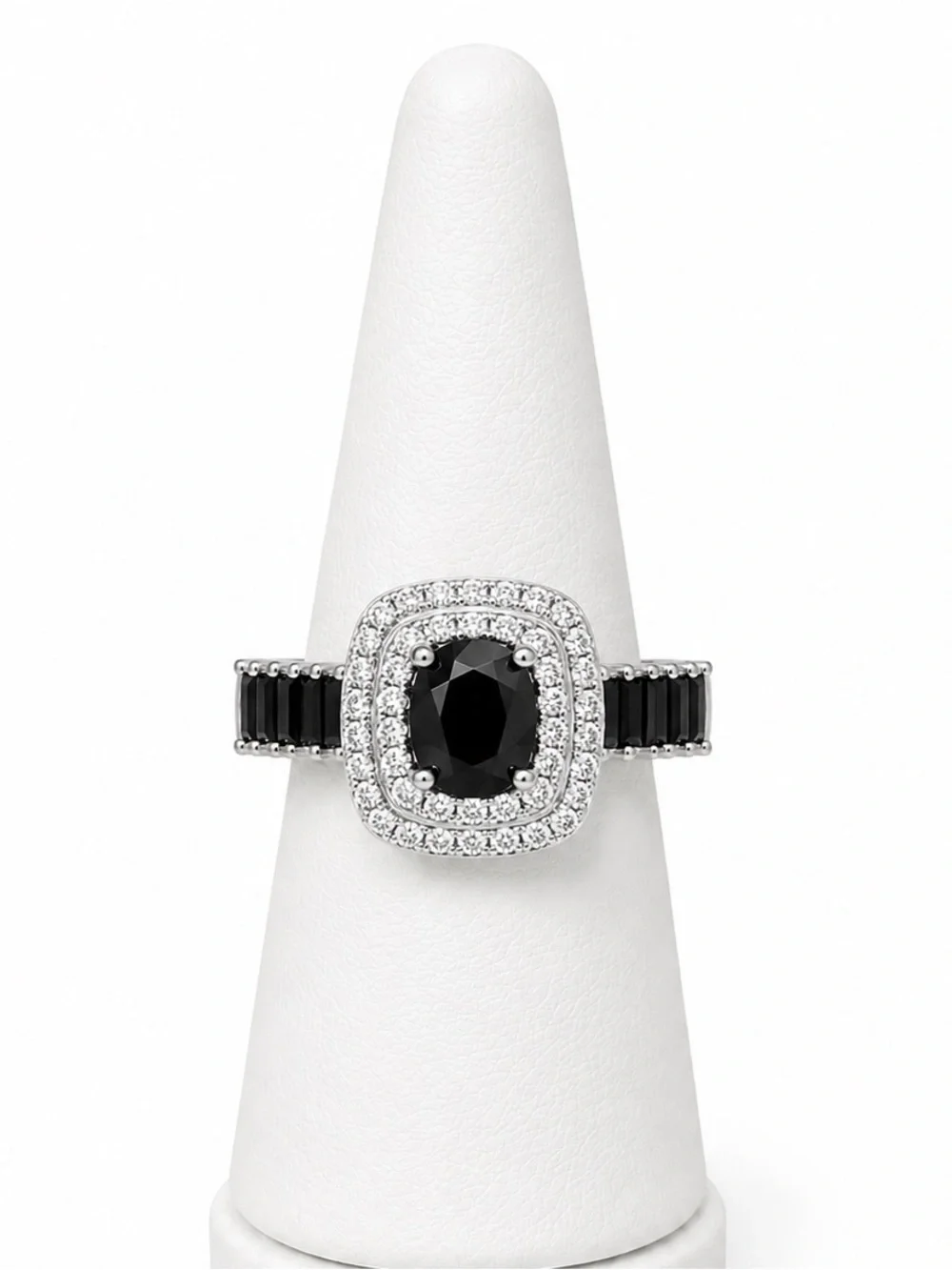 Black Cubic Zirconia statement ring size 9